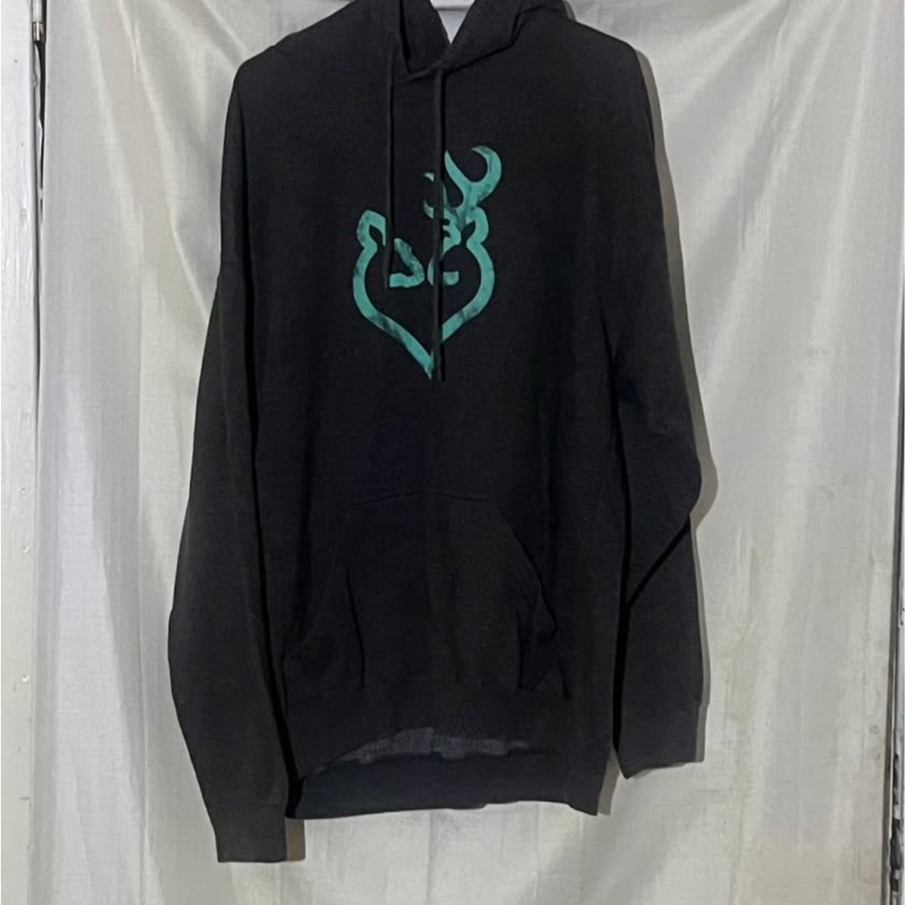 Browning Black Hoodie with Teal Logo
